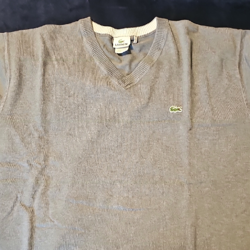 Lacoste Men's Beige V-Neck Sweater